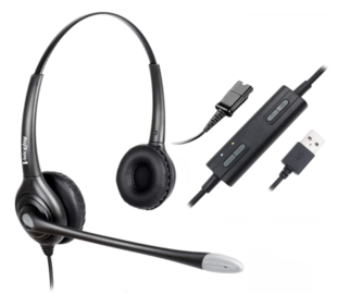  USB Plug Corded Headphone Call Center Comfort Noise Cancelling Headset