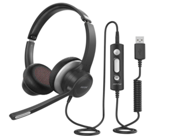 Mpow HC6 USB Headset with Microphone, Comfort-fit Office Computer Headphone