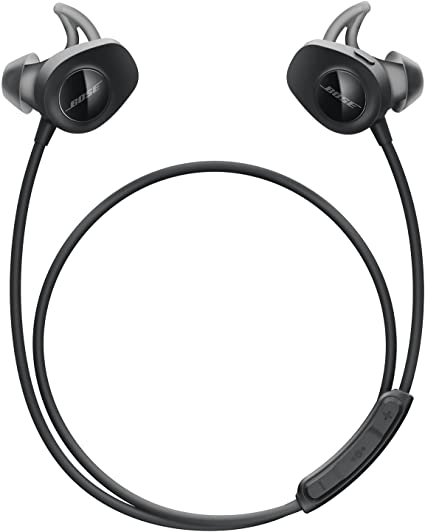 1. Bose SoundSport Wireless Earbuds Sweatproof Bluetooth Headphones for Running and Sports Black